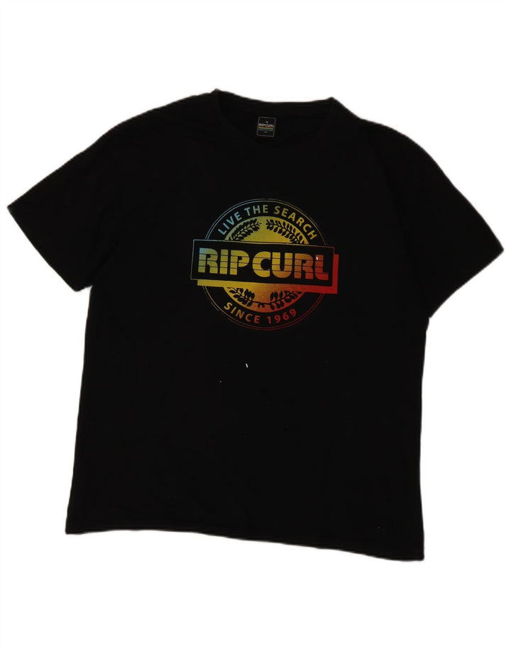 T-shirt grafica da uomo Rip Curl Top in cotone nero medio