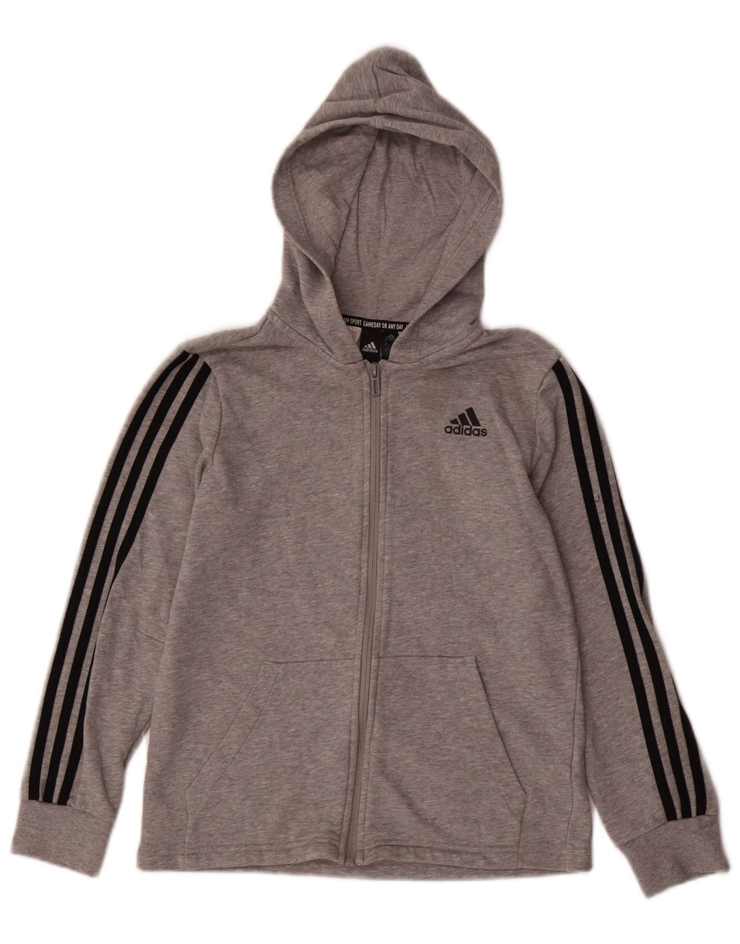 Maglione con cappuccio e zip ADIDAS per ragazzi 11-12 anni Grigio