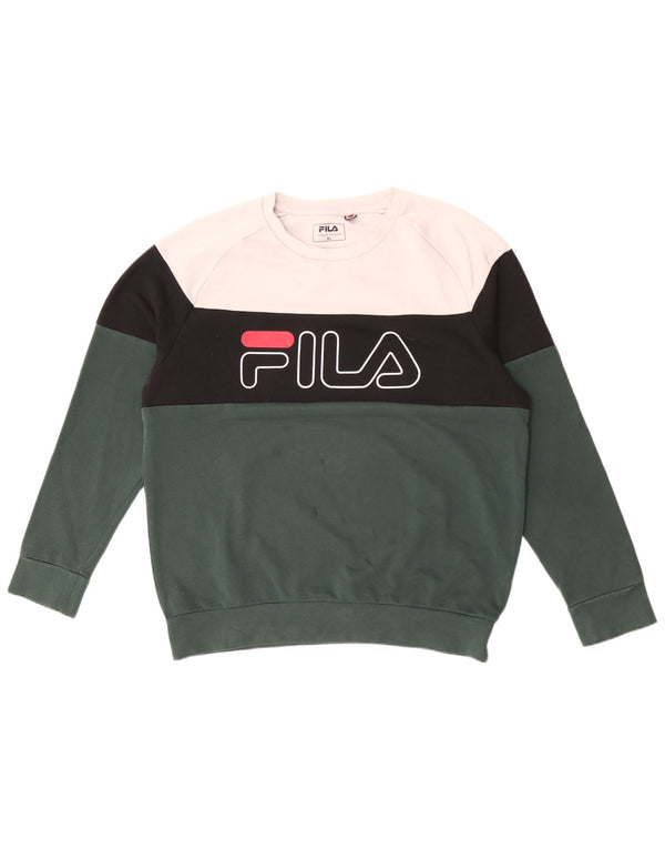 Felpa grafica da uomo Fila Jumper XL Green Colourblock
