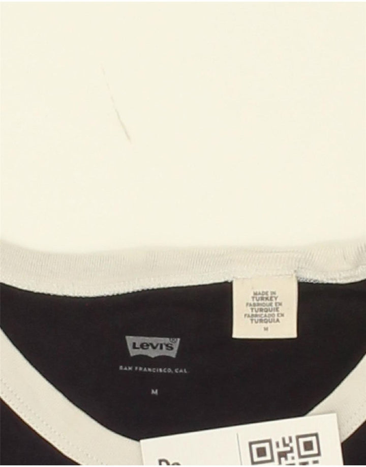 LEVI'S Womens T-Shirt Top UK 14 Medium Black Cotton Vintage Levi's and Second-Hand Levi's from Messina Hembry 
