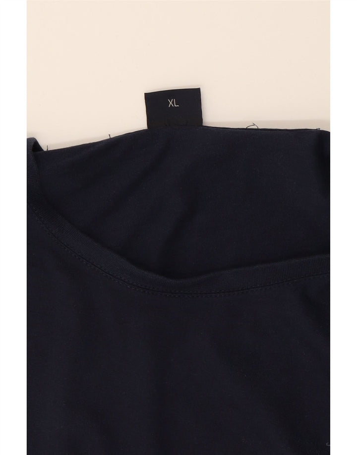 VINTAGE Mens T-Shirt Top XL Navy Blue Cotton Vintage Vintage and Second-Hand Vintage from Messina Hembry 