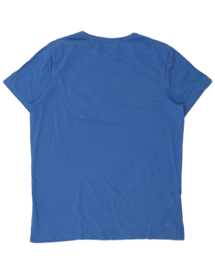 TIMBERLAND T-shirt grafica da uomo Top XL in cotone blu