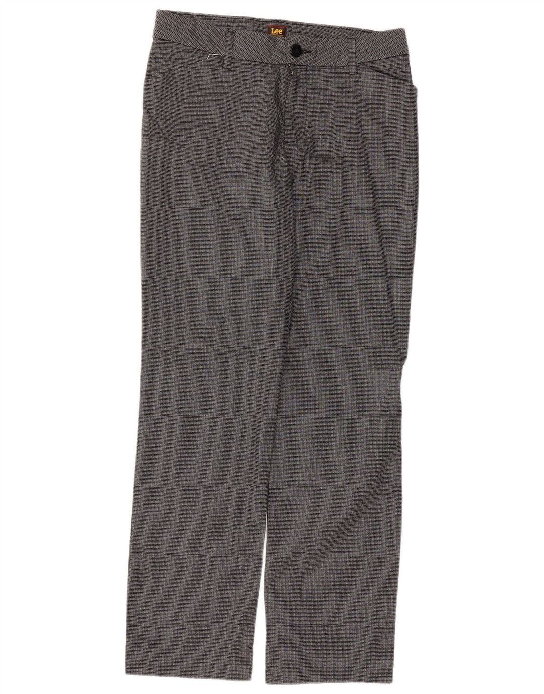 Pantaloni casual dritti da donna Lee US 8 medi W34 L31 a quadri grigi