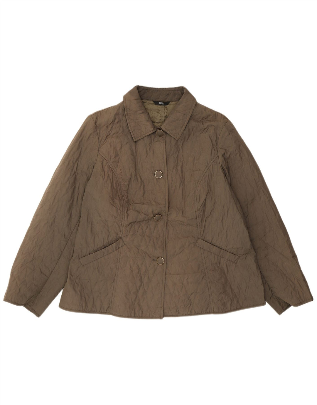 Giacca trapuntata da donna Marks & Spencer UK 22 3XL poliestere verde