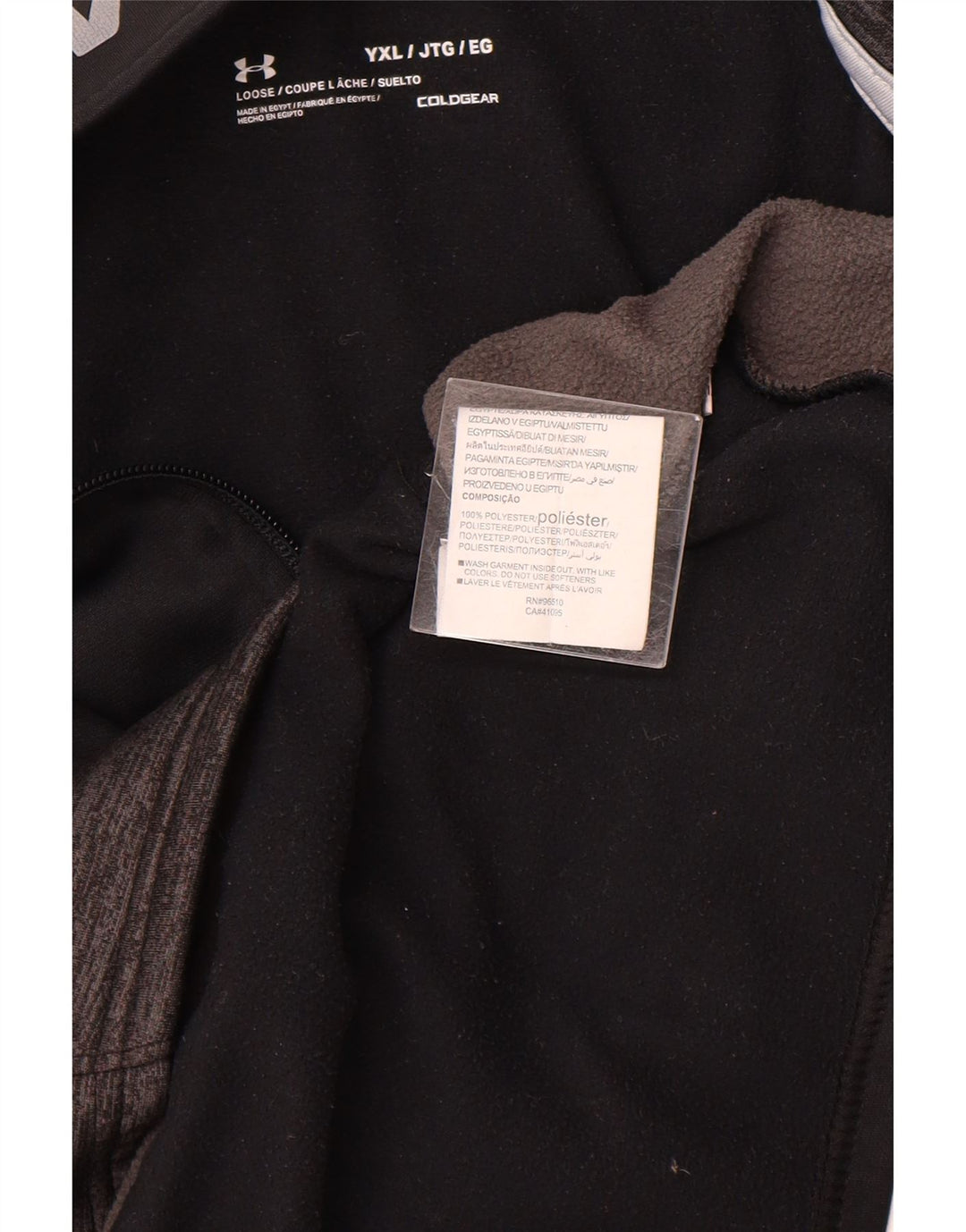 UNDER ARMOUR Boys Zip Neck Pullover Tracksuit Top 13-14 Years XL  Black