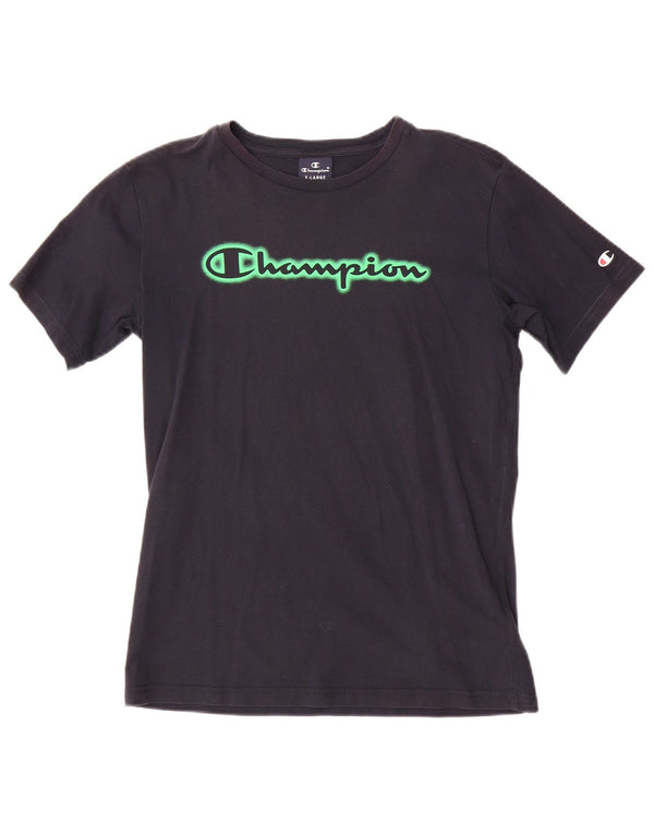 T-shirt grafica CHAMPION per ragazzi 13-14 anni XL in cotone blu navy