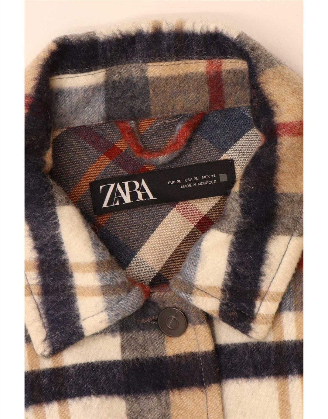 Camicia da donna in flanella oversize da boscaiolo Zara UK 18 XL a quadri multicolore