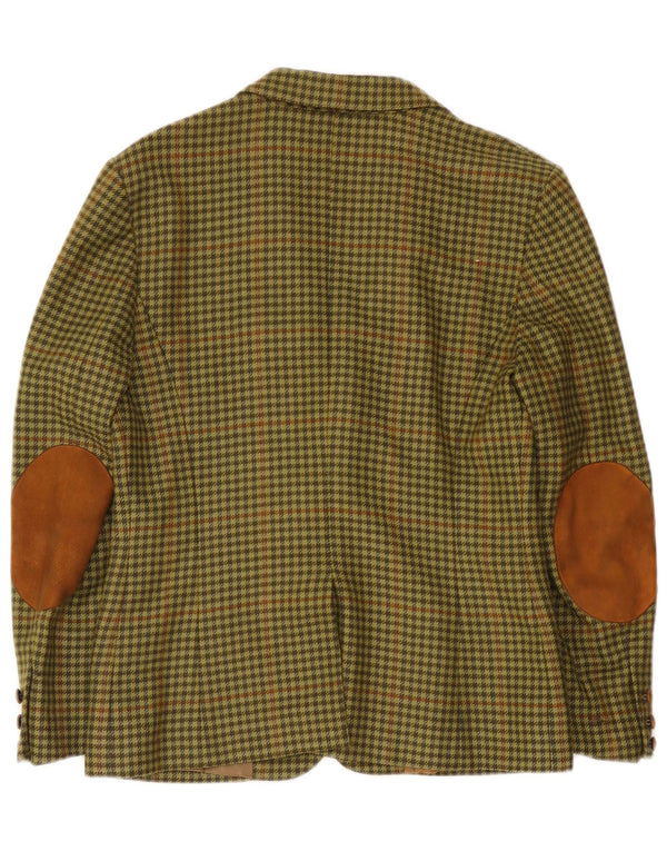 Giacca blazer vintage da uomo a 3 bottoni IT 44 pied de poule verde medio