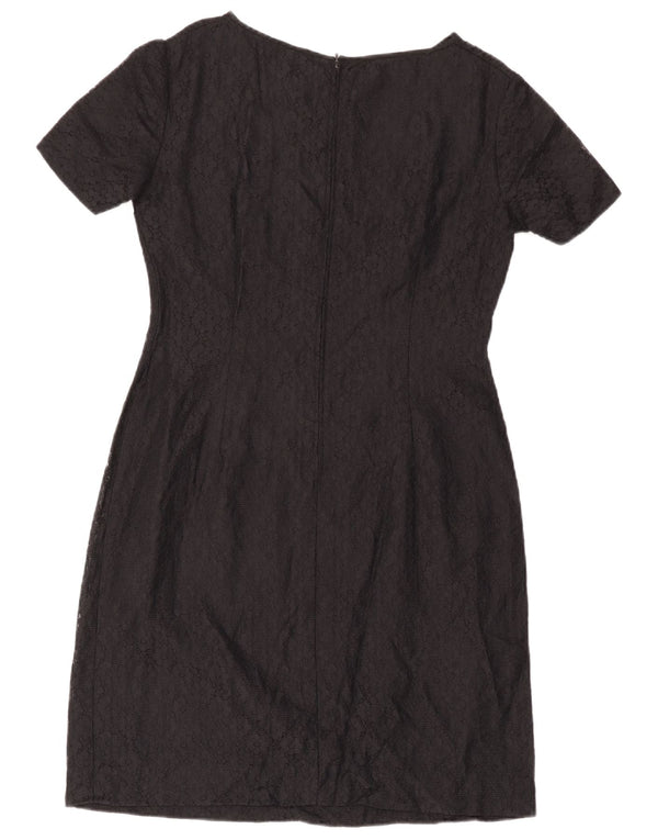 Abito tubino vintage in pizzo da donna IT 44 medio nero floreale