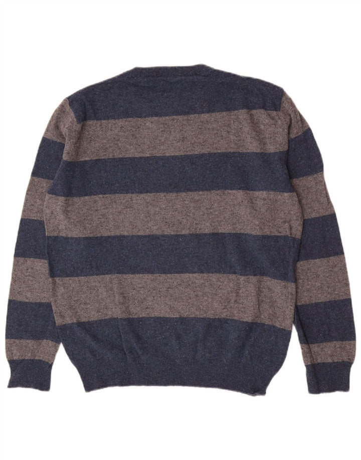 Gant Maglione da uomo girocollo in lana d'agnello a righe grandi blu