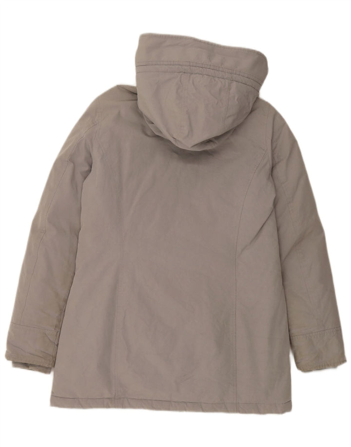 Cappotto imbottito con cappuccio da donna Woolrich UK 14 Cotone grigio medio