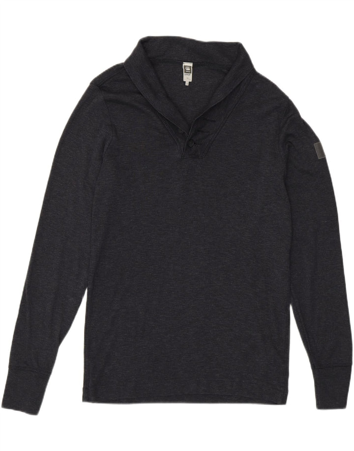 Top da uomo G-Star a maniche lunghe in cotone grigio medio