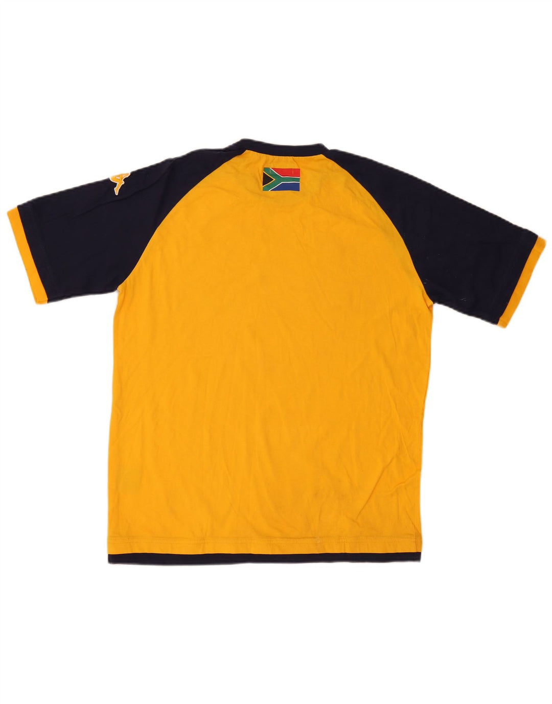 T-shirt grafica da uomo KAPPA Top grande in cotone color block giallo