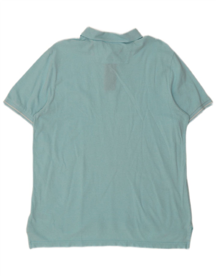 CHAPS Mens Polo Shirt Medium Blue Cotton