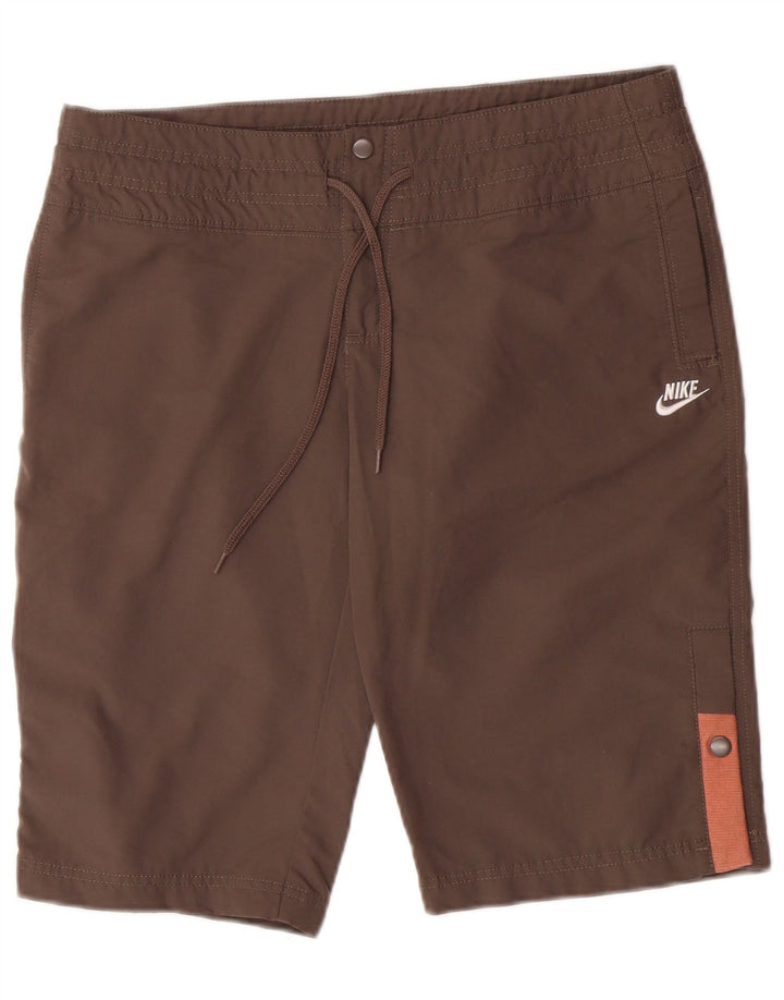 Pantaloncini chino Nike da donna UK 8/10 piccoli W34 poliestere marrone