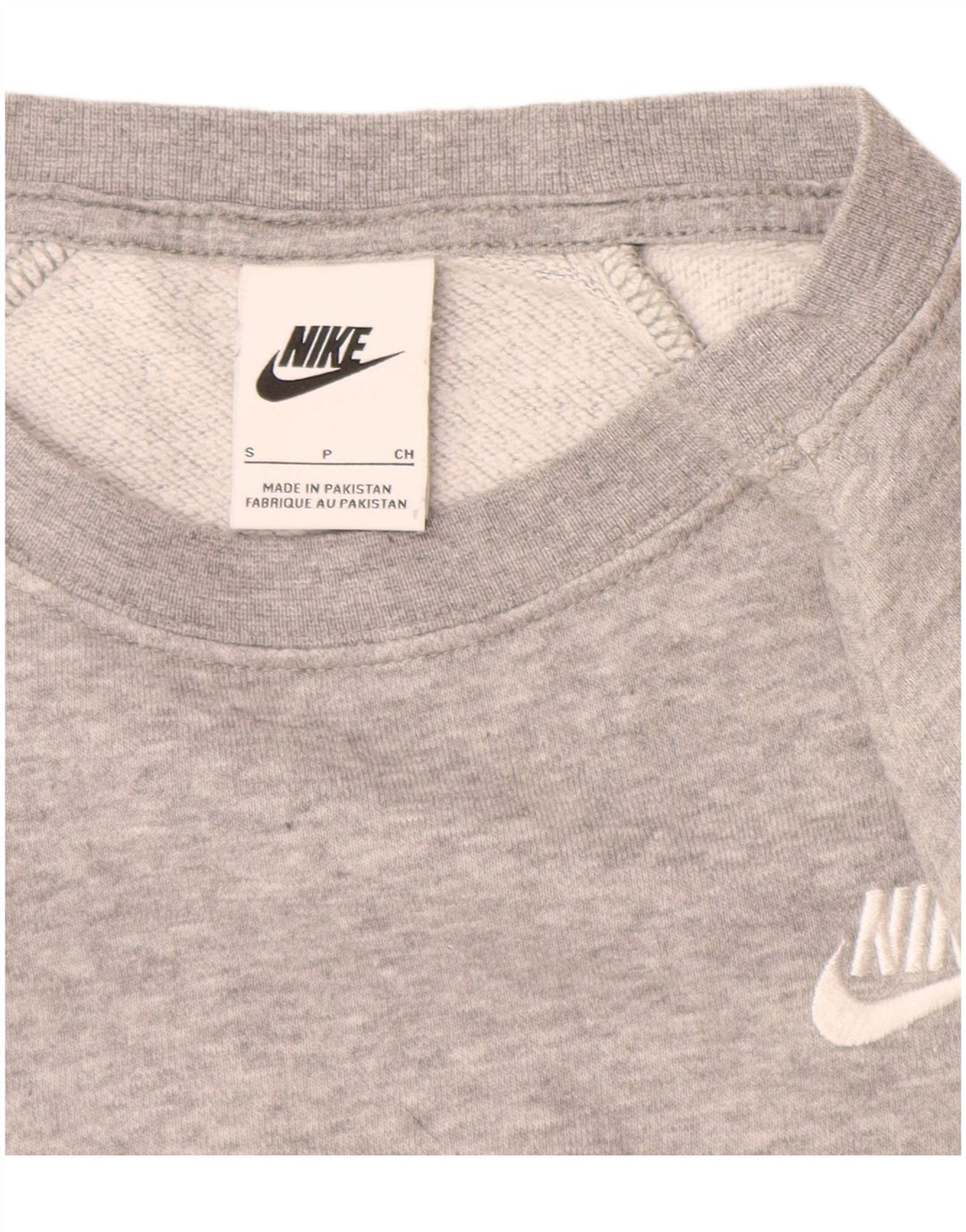 Felpa da donna NIKE maglione UK 10 piccolo cotone grigio