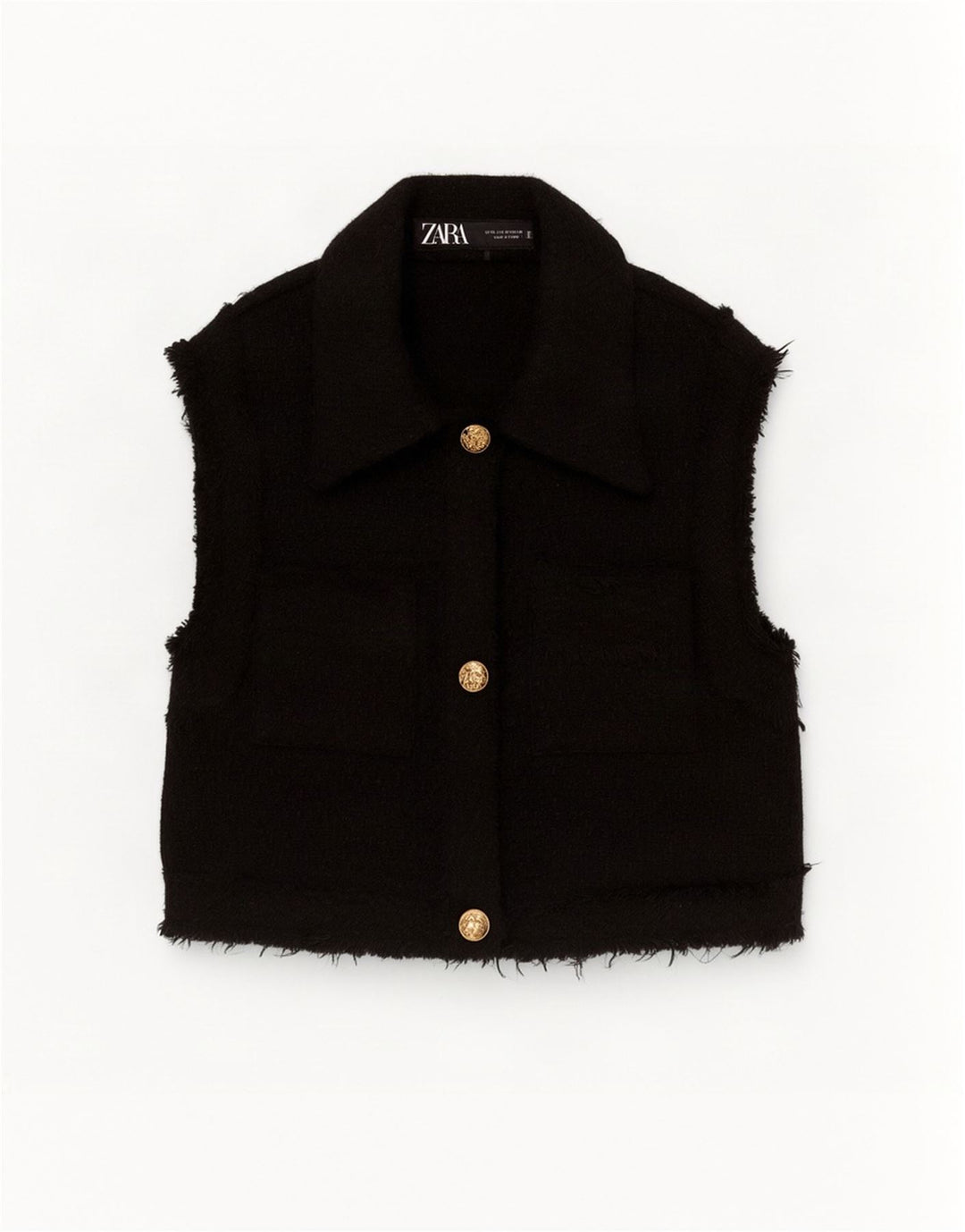 Gilet corto da donna Zara UK 6 XS poliestere nero
