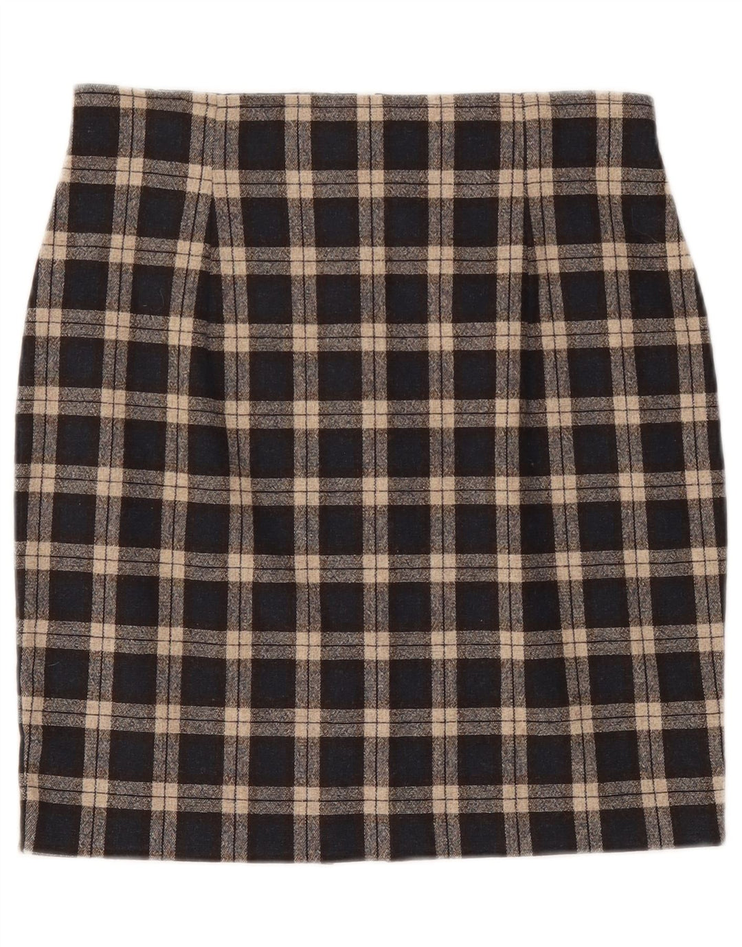 Gonna a tubino vintage da donna W30 a quadri neri medi