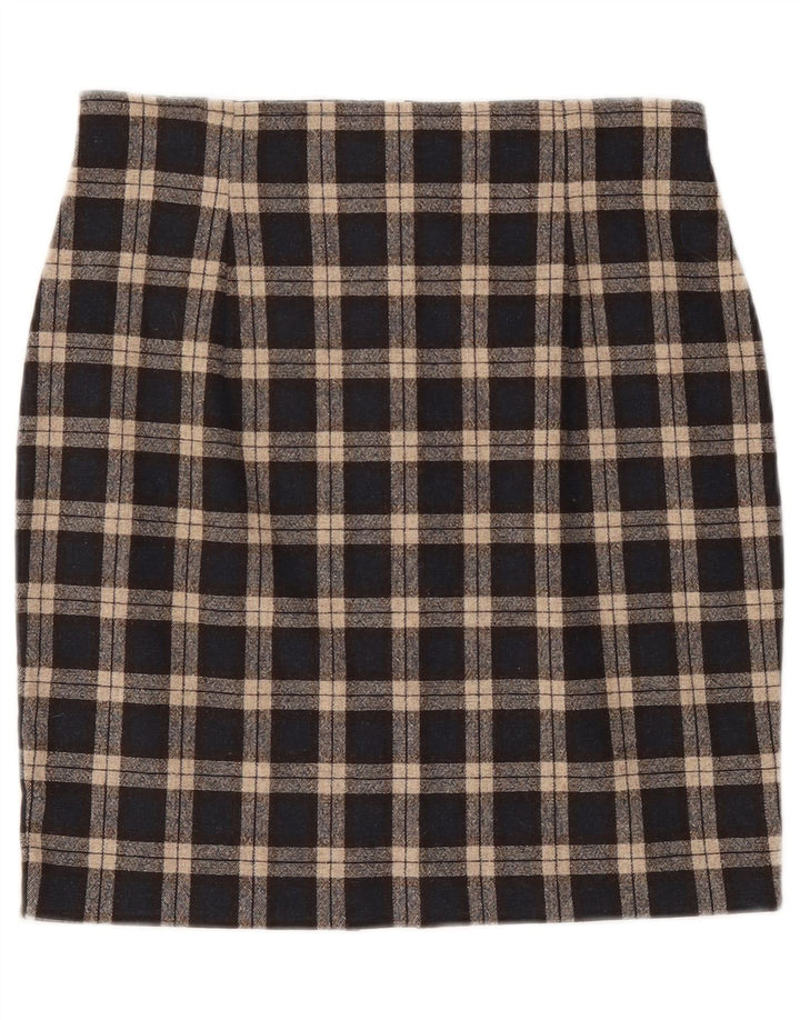 Gonna a tubino vintage da donna W30 a quadri neri medi