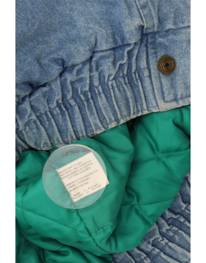 HEIN GERICKE Giacca in denim militare vestibilità ampia da uomo UK 38 Cotone blu medio