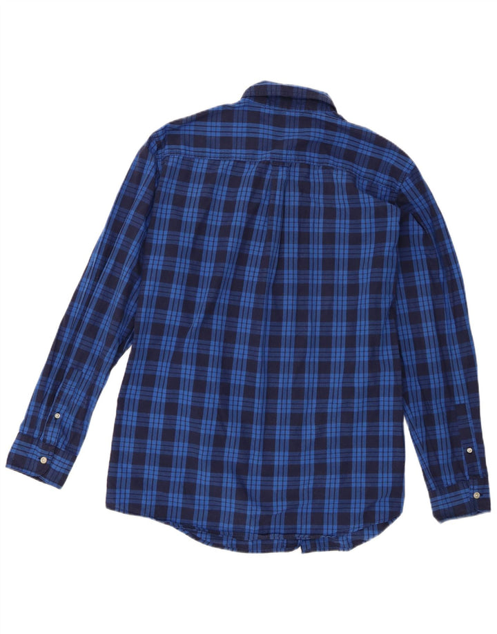 Camicia da uomo Chaps a quadri grandi in cotone blu