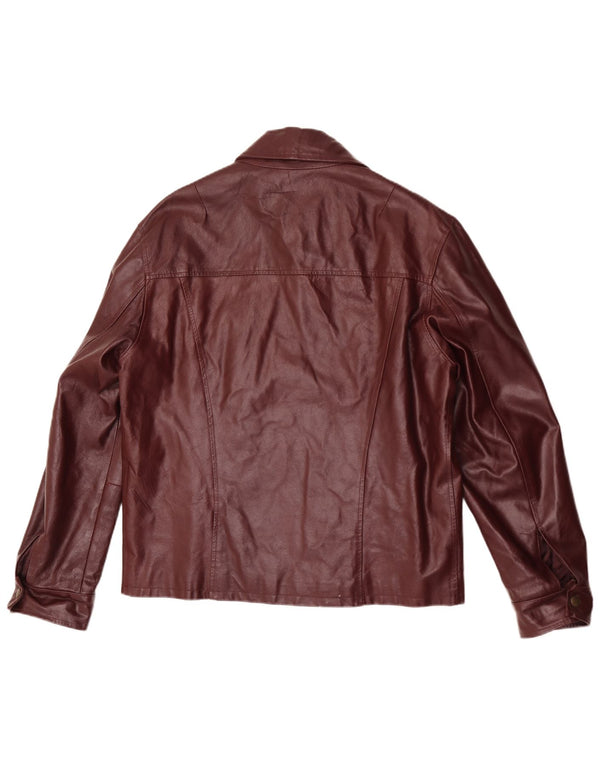 Giacca in pelle vintage da uomo UK 40 grande bordeaux