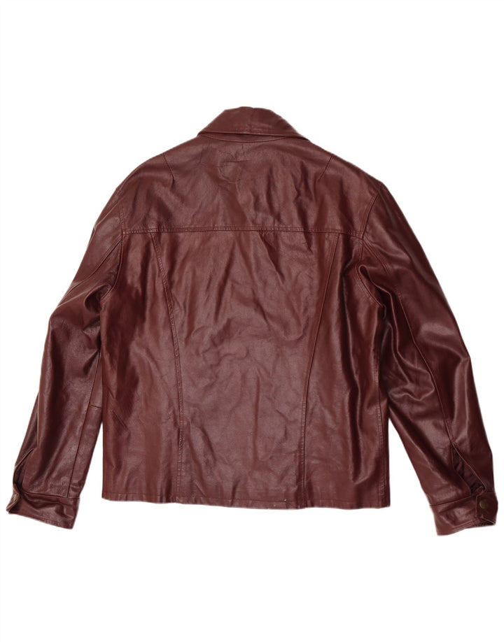 Giacca in pelle vintage da uomo UK 40 grande bordeaux