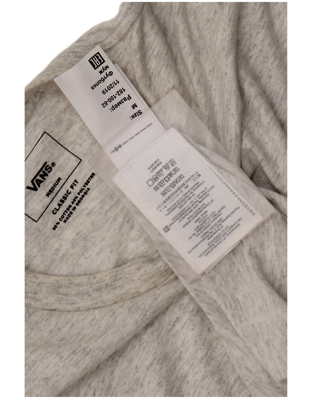 T-shirt da uomo Vans Classic Fit, top in cotone mélange grigio medio