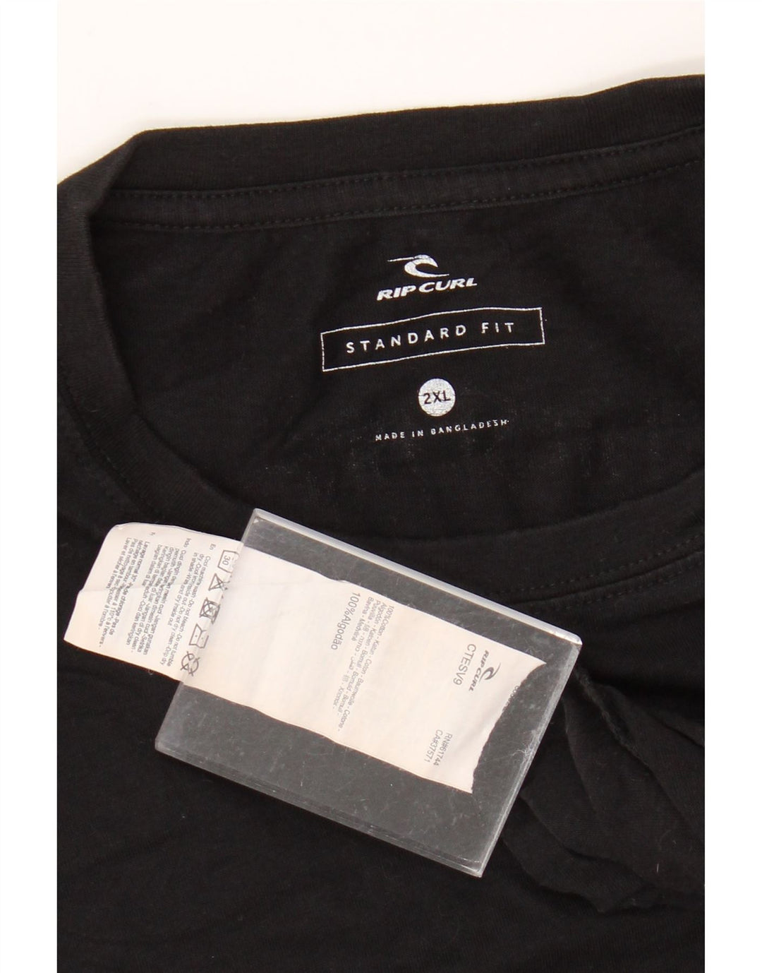 RIP CURL T-shirt grafica da uomo con vestibilità standard 2XL cotone nero