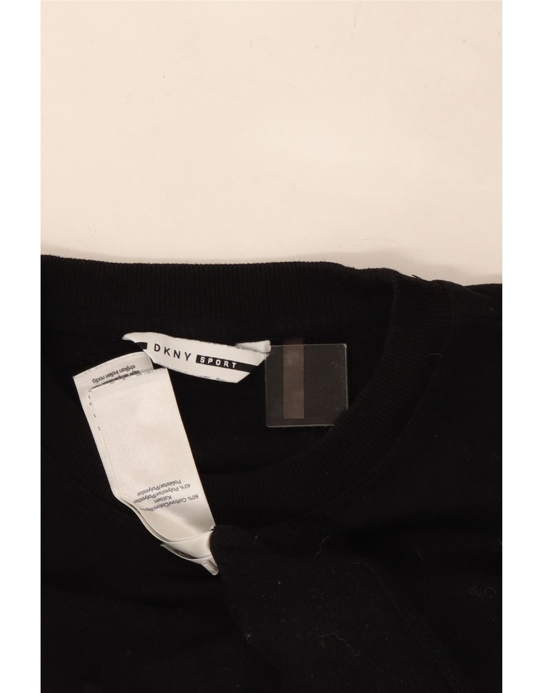 Felpa corta da donna con grafica oversize Dkny UK 10 piccola nera