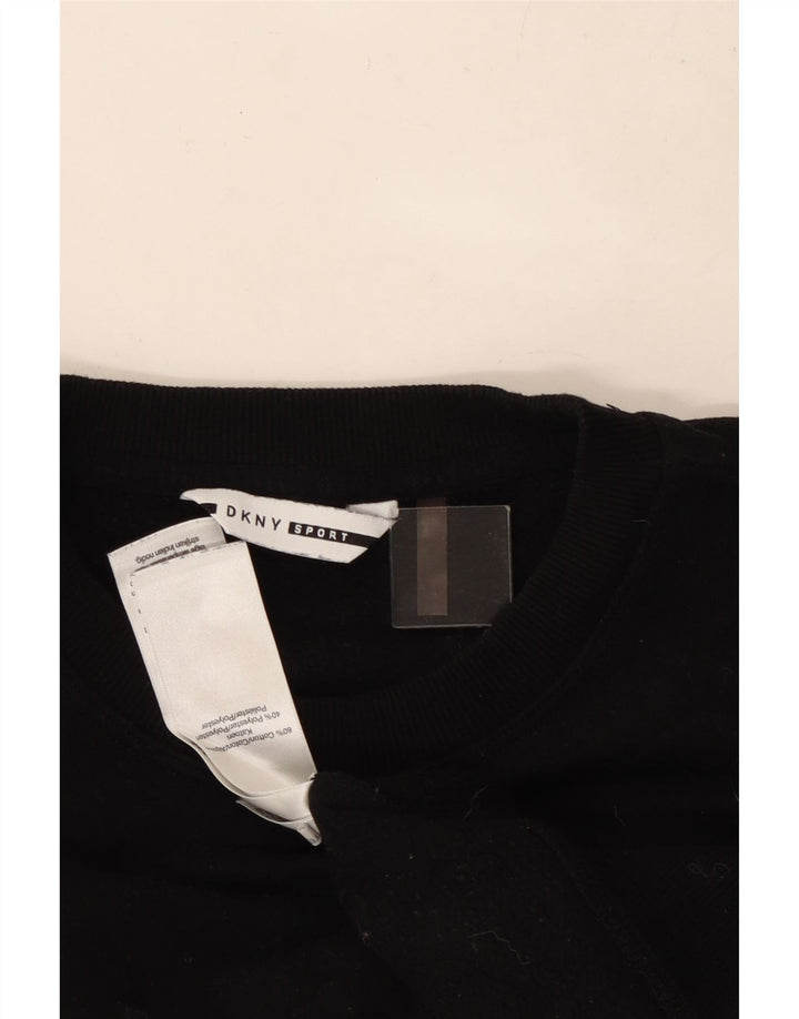 Felpa corta da donna con grafica oversize Dkny UK 10 piccola nera