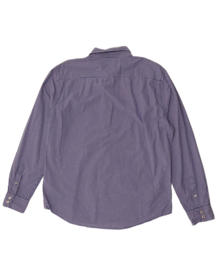 Camicia Boden da uomo slim fit grande in cotone a quadretti blu