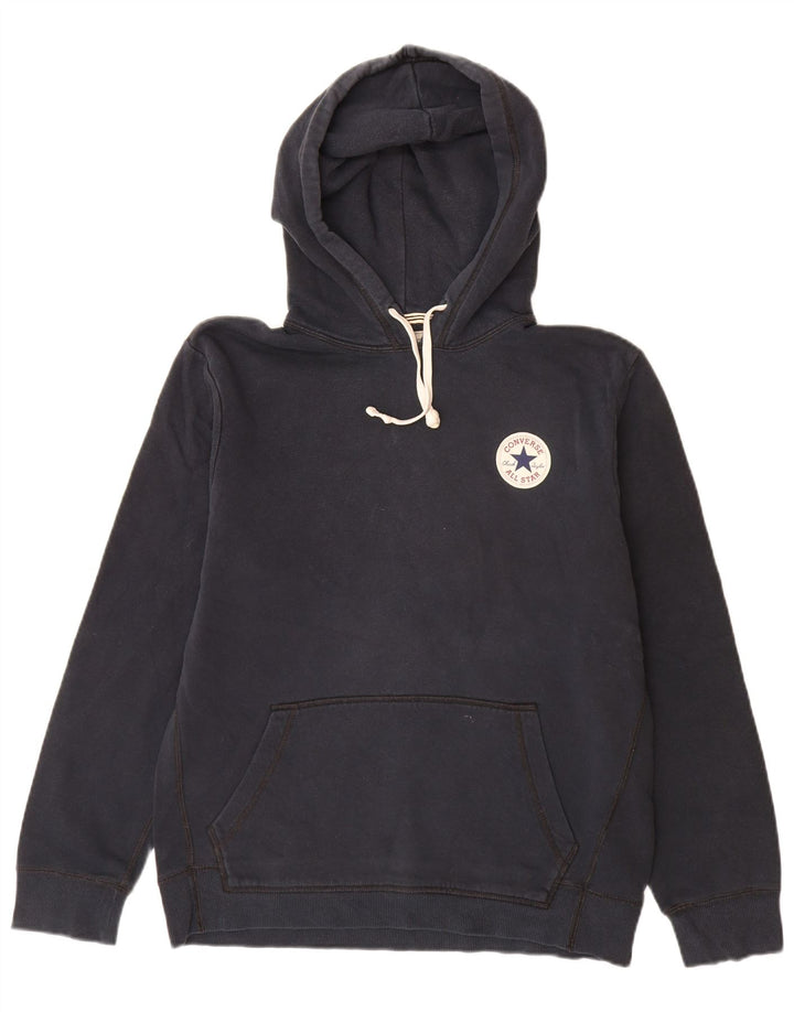 Felpa con cappuccio da uomo Converse piccola in cotone blu navy