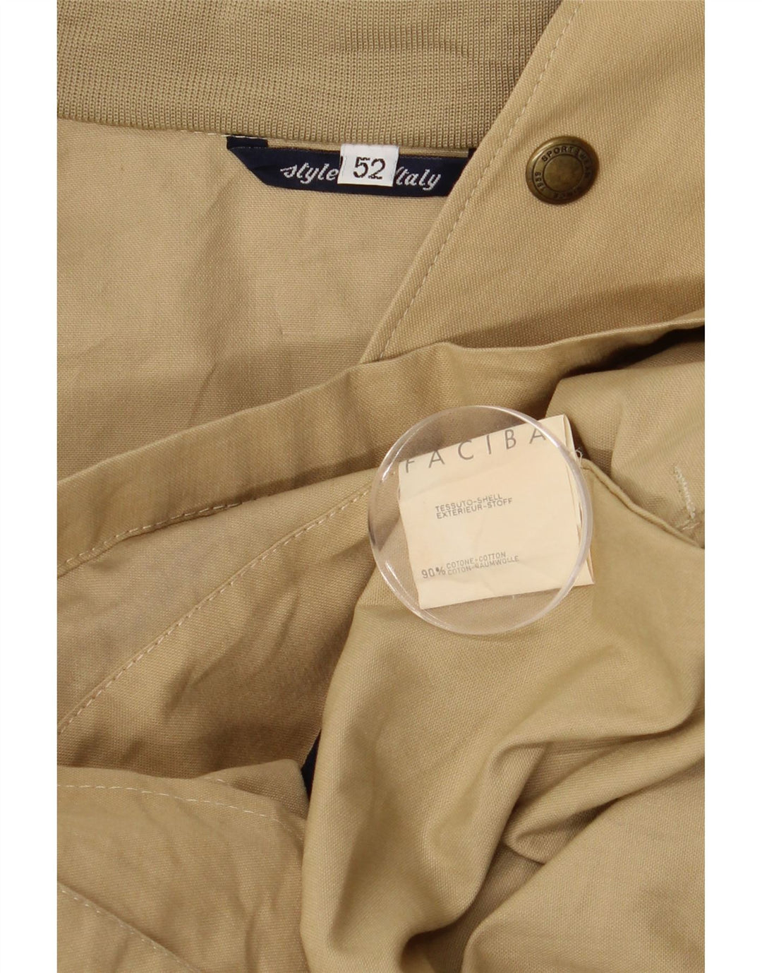 Giubbotto Bomber Uomo Faciba IT 52 XL Cotone Beige