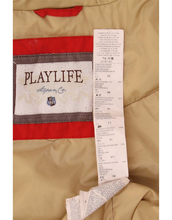 Giacca imbottita con cappuccio da uomo Playlife UK 40 grande cotone rosso