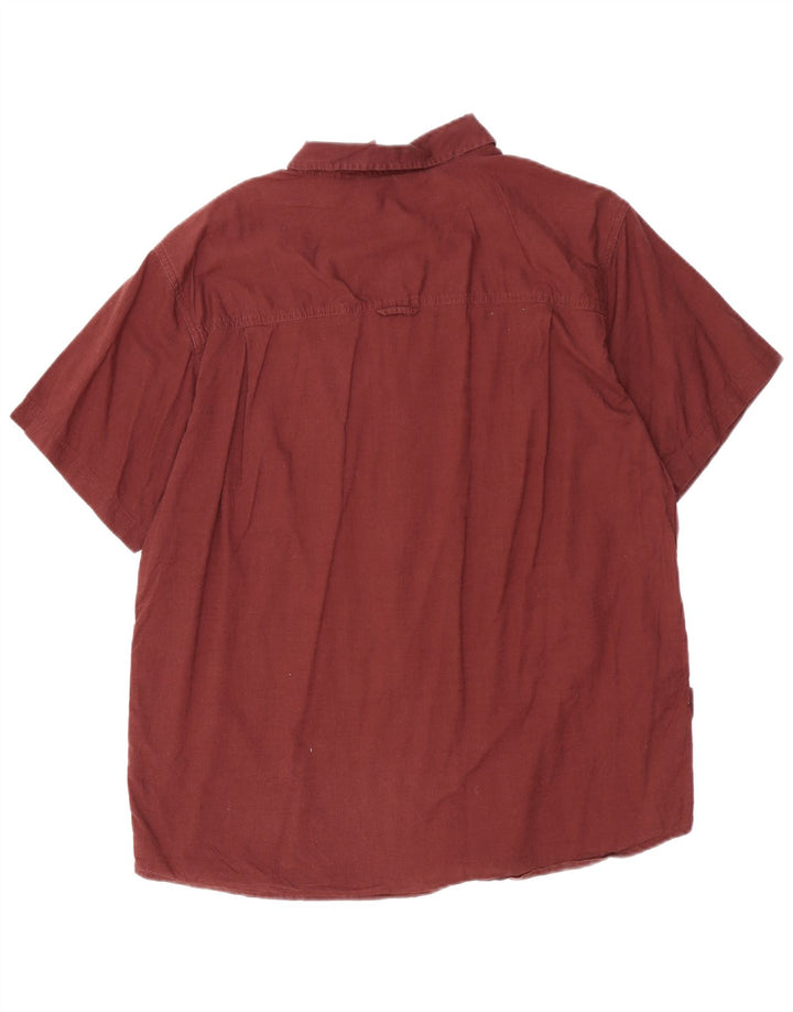 MOUNTAIN WAREHOUSE Camicia da uomo a maniche corte grande in cotone bordeaux