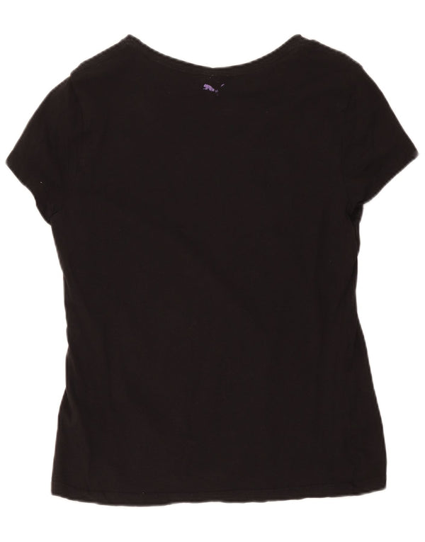 T-shirt grafica da donna Puma UK 14 grande cotone nero