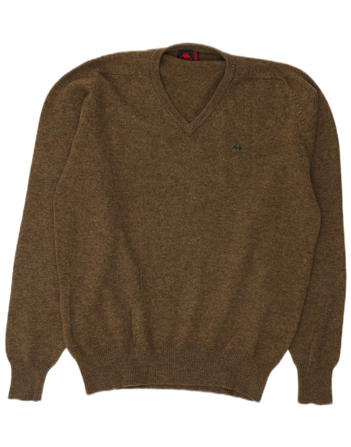Maglione Kappa da uomo con scollo a V XL in lana verde
