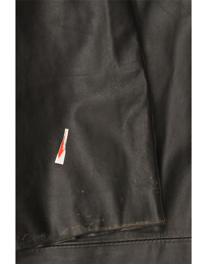 Pantaloni dritti in pelle da donna Ricano W34 L30 in pelle nera
