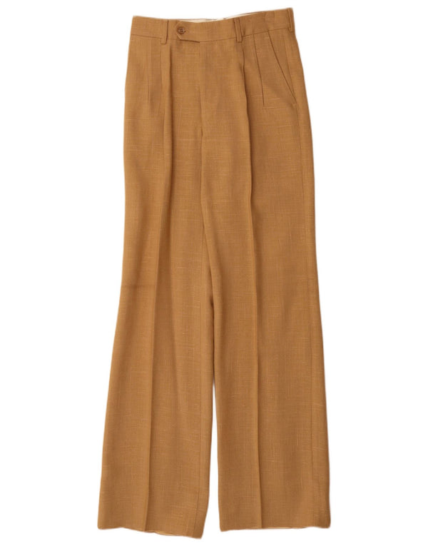 Pantaloni da abito vintage da donna con pedge IT 42 medio W26 L32 viscosa beige