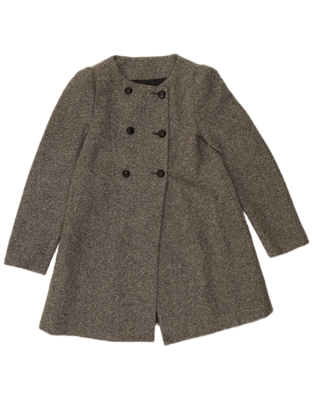 Cappotto doppiopetto da donna Zara UK 8 piccolo poliestere grigio