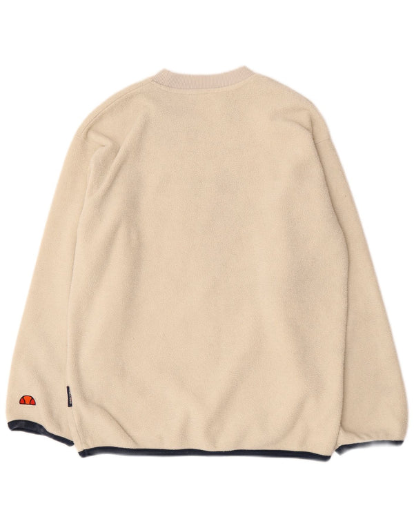 Maglione in pile grafico da uomo Ellesse piccolo poliestere beige