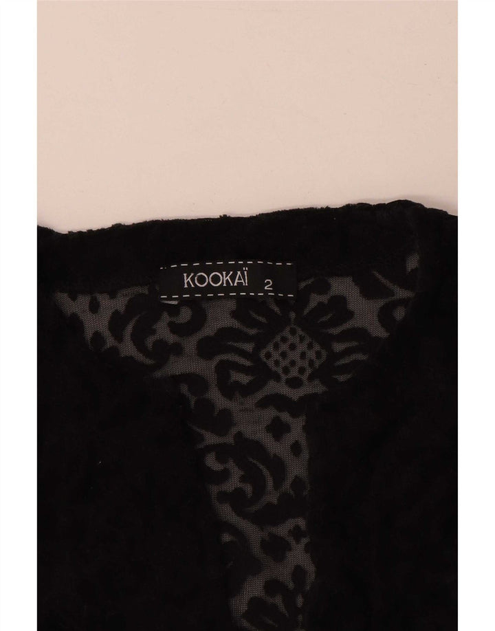 Kookai Donna Oversize See Through Top US 2 XS Nero Floreale