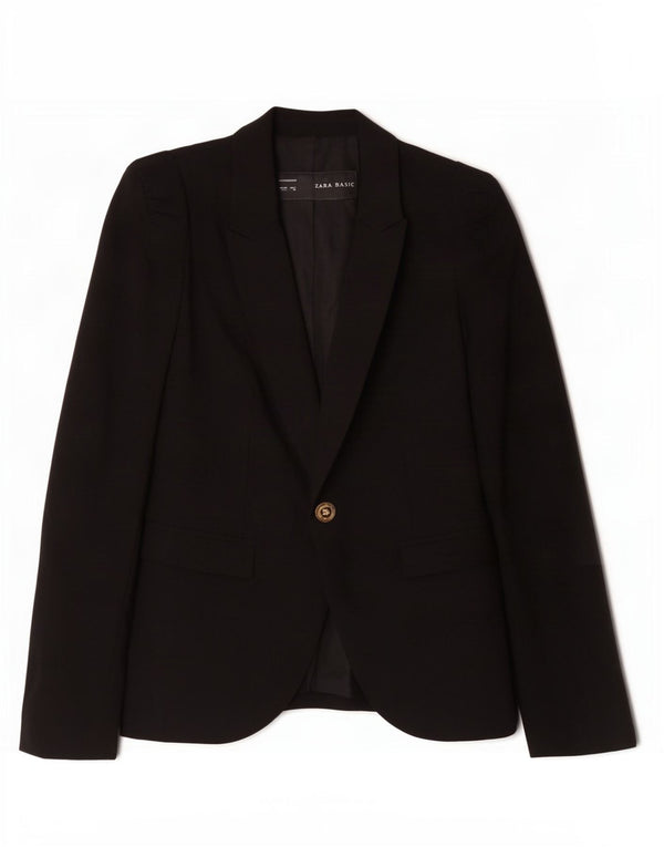 Giacca blazer a 1 bottone da donna Zara UK 10 piccola in poliestere nero