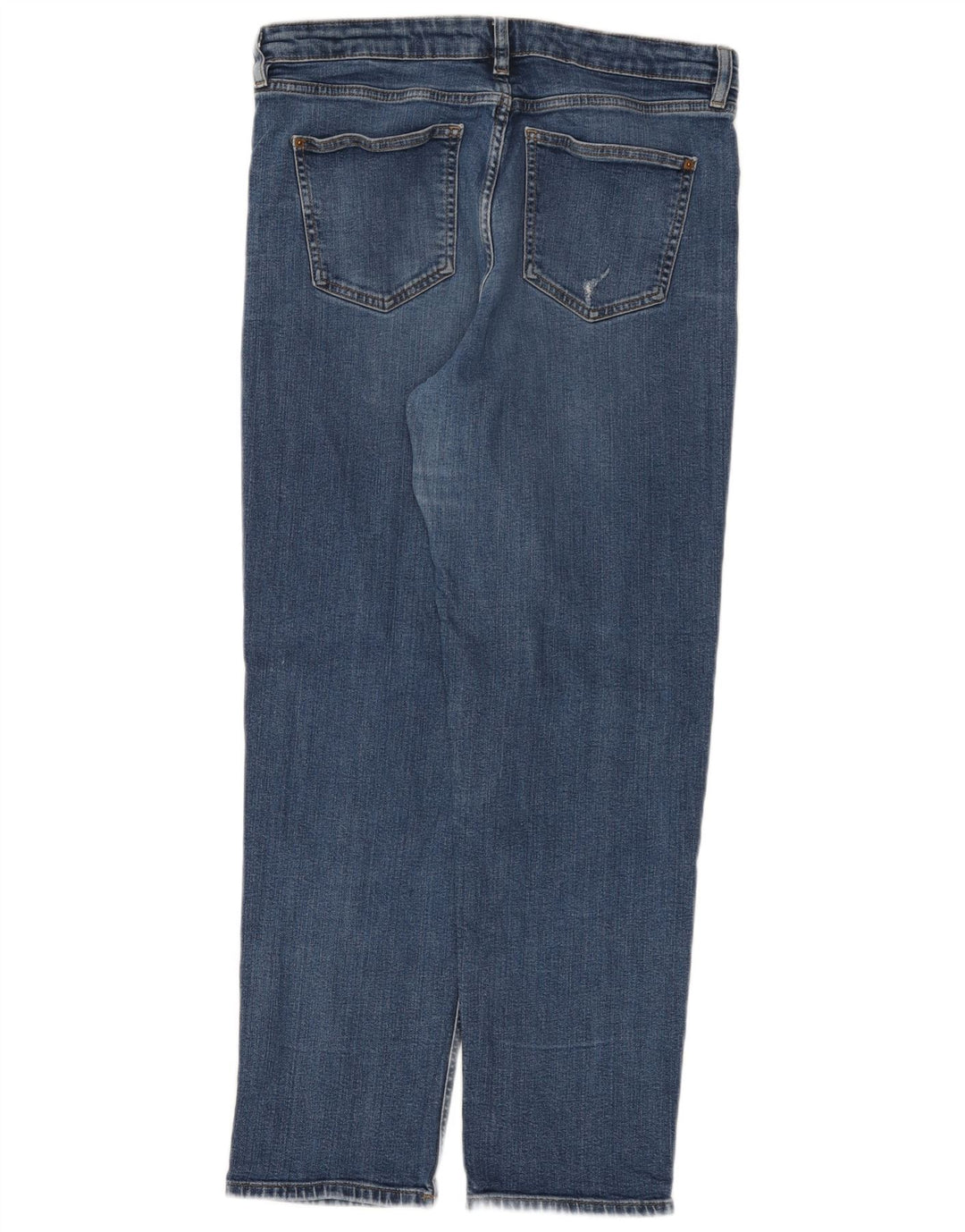 Jeans dritti invecchiati Marks & Spencer da donna UK 14 Large W34 L30 Blu