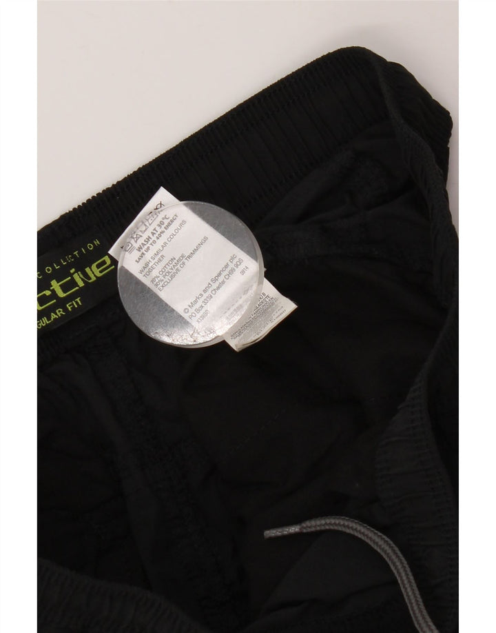 MARKS & SPENCER Pantaloni chino vestibilità regolare da uomo W33 L33 cotone nero