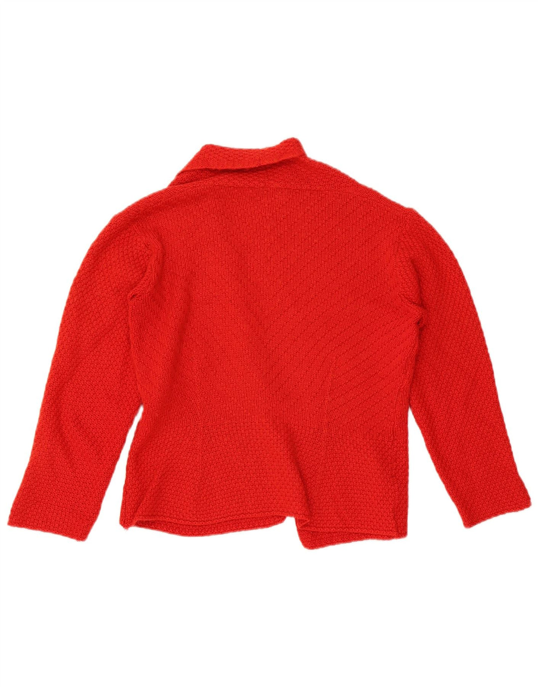 Maglione cardigan aperto corto da donna Marks & Spencer UK 10 piccolo in lana rossa