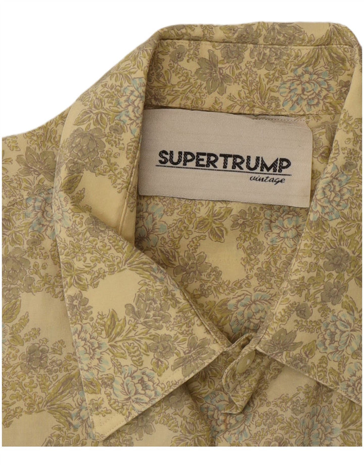 Camicia da uomo vintage grande floreale kaki