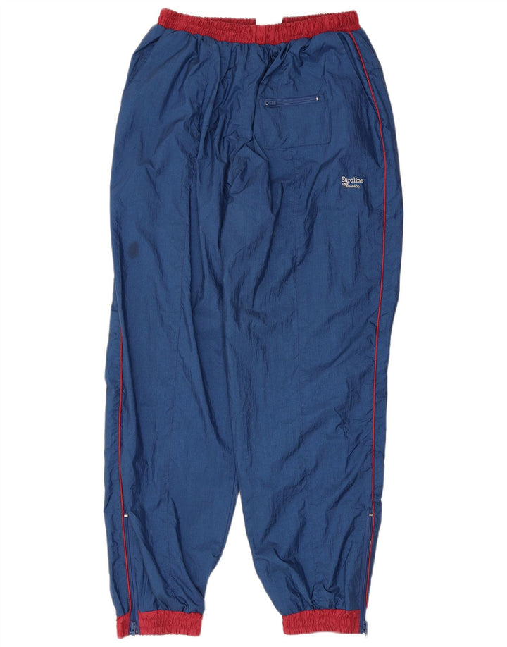 Tuta intera oversize da uomo vintage color block blu navy medio