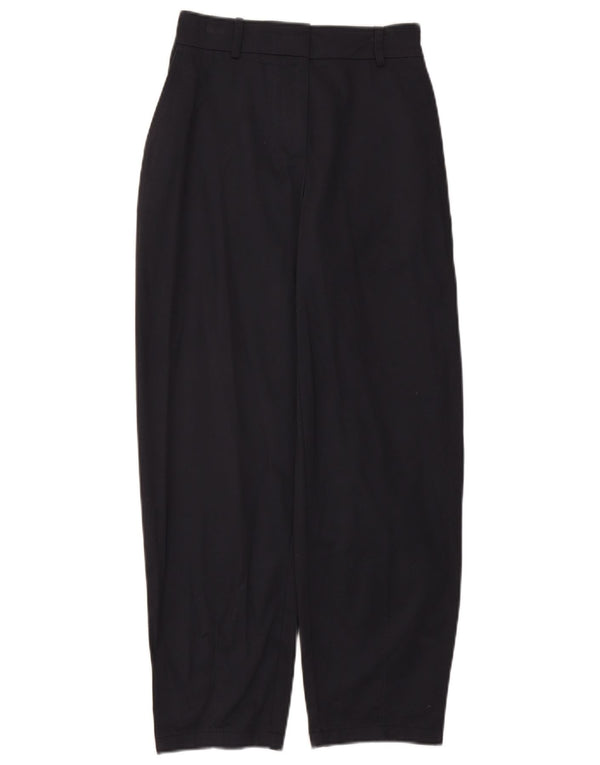 Pantaloni chino affusolati a vita alta da donna Zara XS W24 L26 cotone blu navy